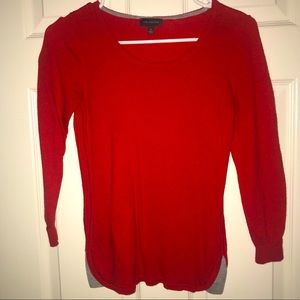 The Limited Red & Grey Sweater
